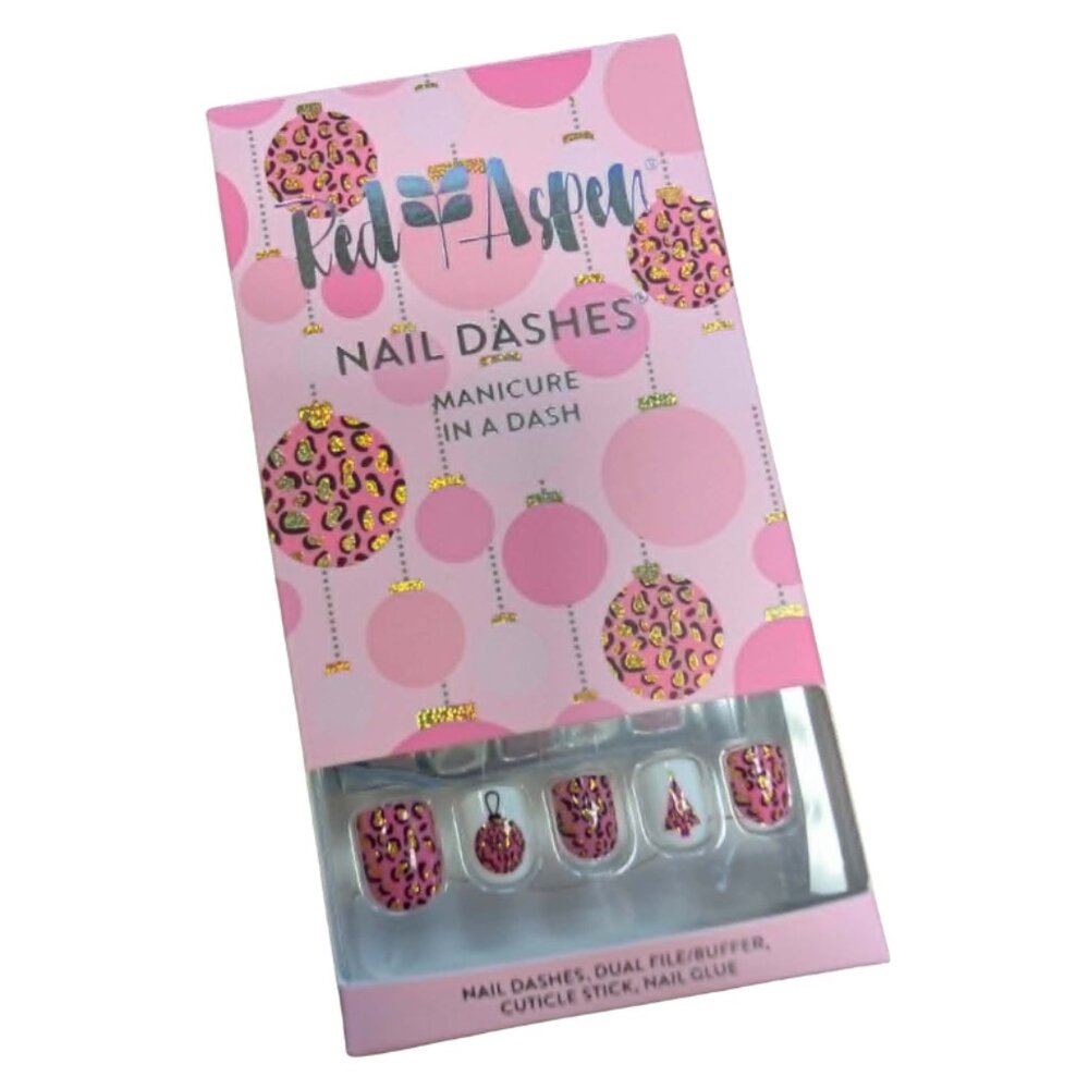 Red Aspen Nail Dashes – Festive Feline, Faelynn Petite Press On Nails